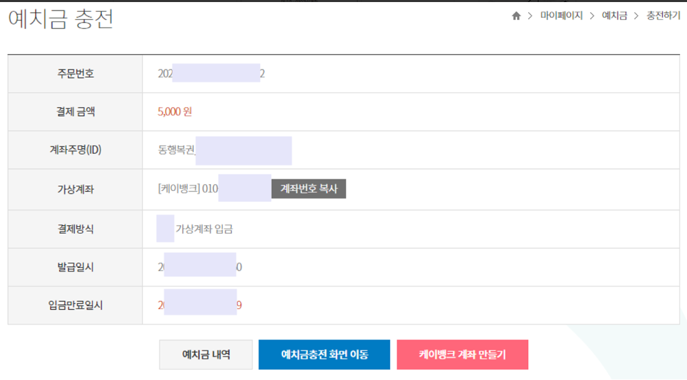에치금 충전