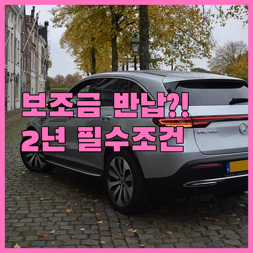 전기차 보조금 2년 의무 운행 조건과..