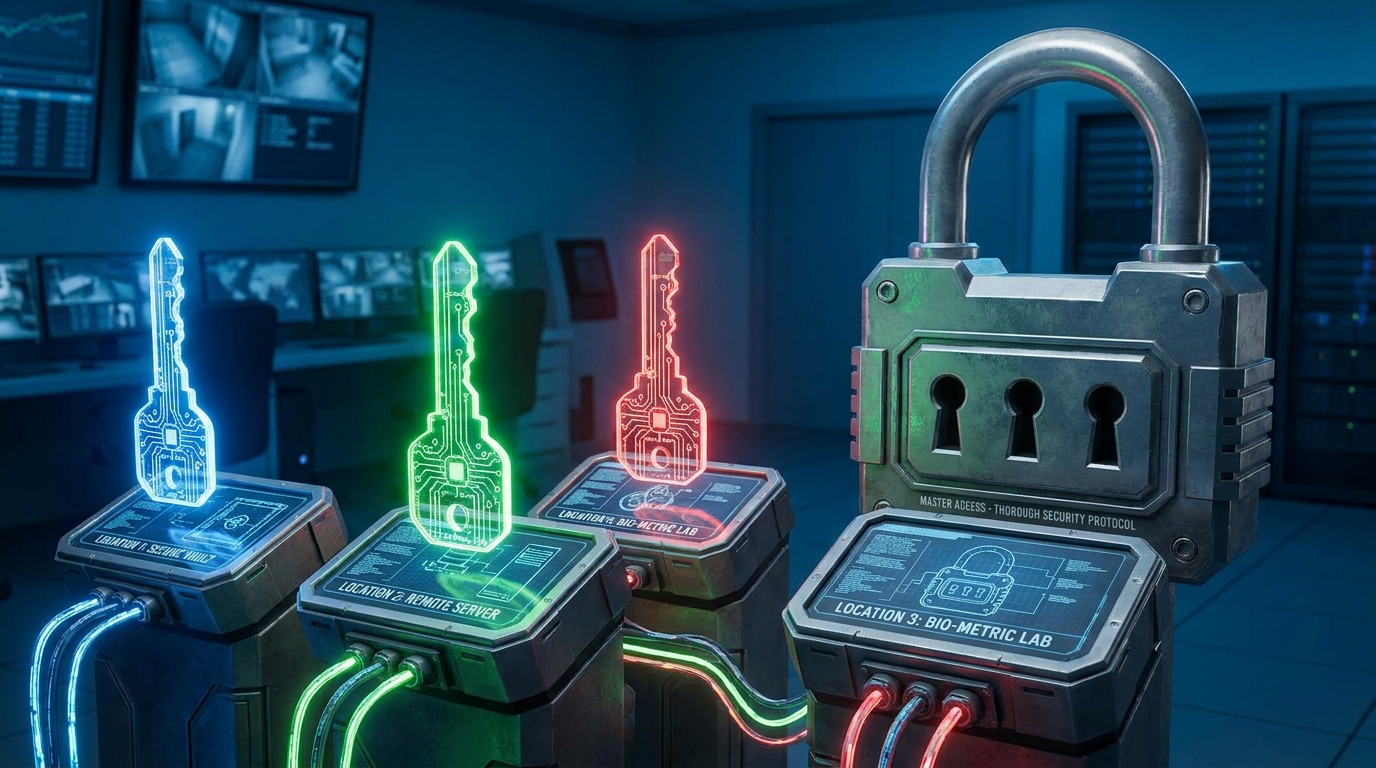 비트코인 자산 보호를 위한 다중 서명 시스템의 구조도