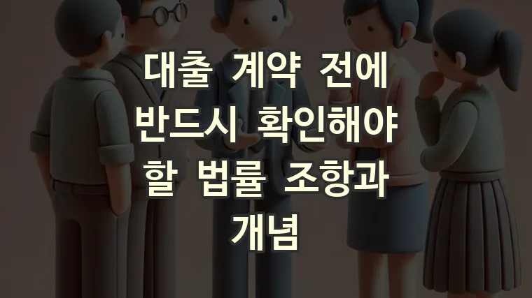 대출 계약 전에 반드시 확인해야 할 법률 조항과 개념