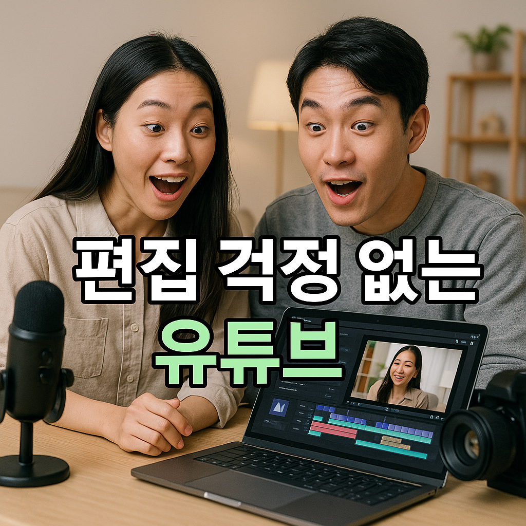 편집 걱정 없는 유튜브 제작 장면