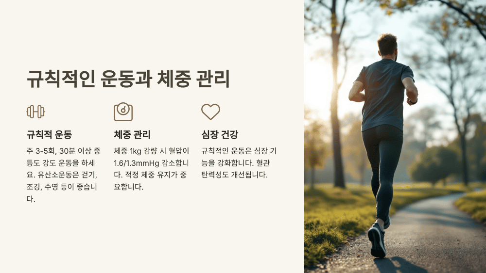 규칙적인 운동과 체중 관리