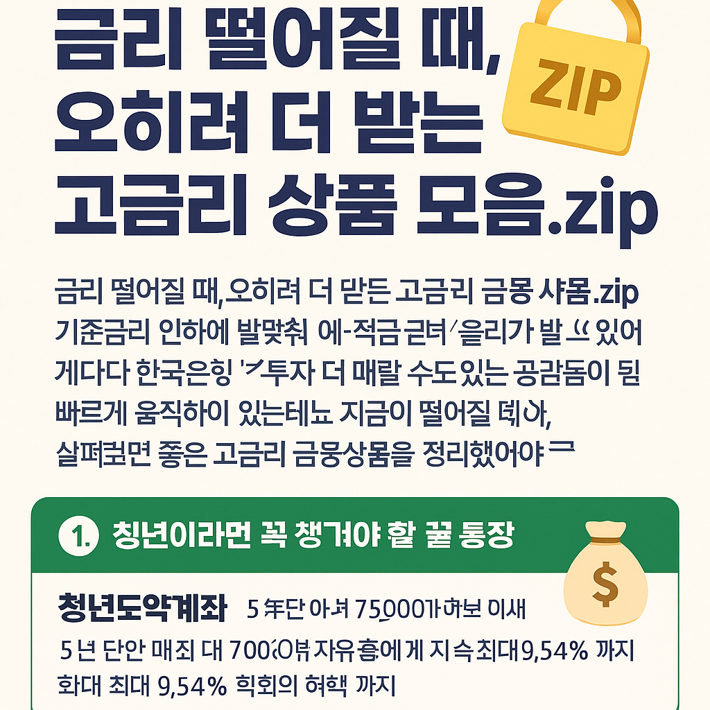금리 떨어질 때, 오히려 더 받는 고금리 상품 모음.zip