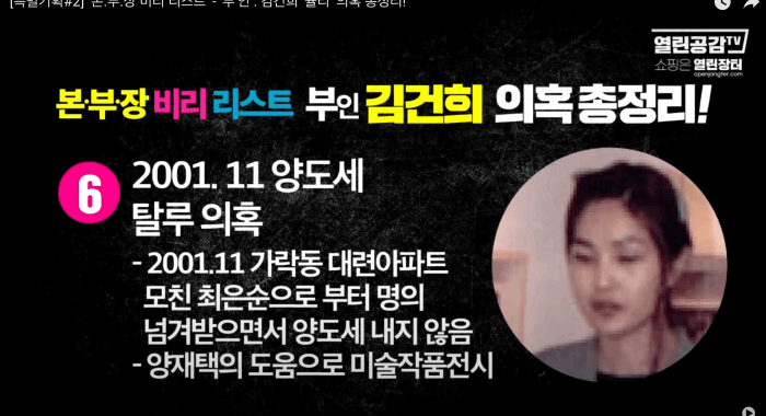 김건희 윤석열 최은순 장모 가족관련 의혹 리스트 