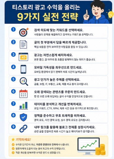 티스토리 광고 수익 올리는 방법, 애드센스 초보자가 꼭 알아야 할 9가지