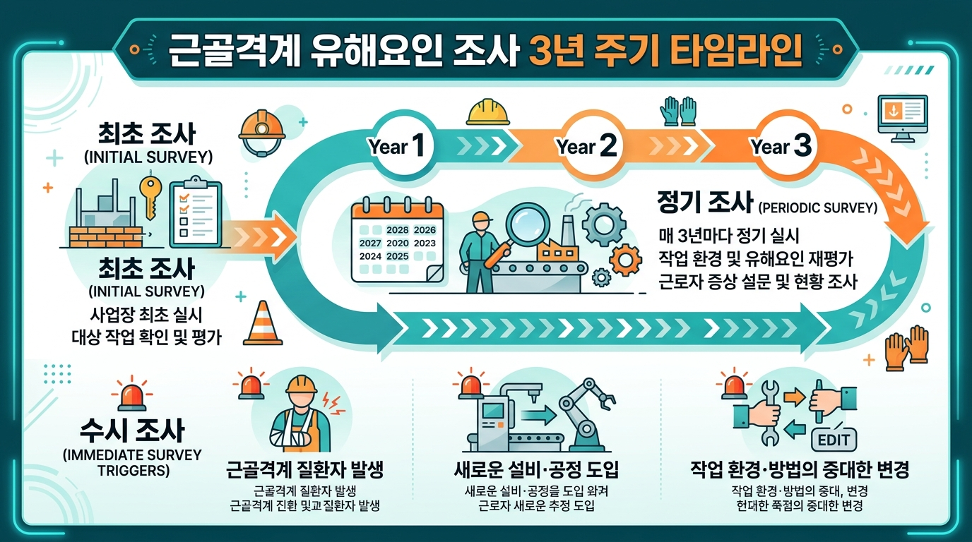 근골격계 유해요인조사 11가지 부담작업 체크리스트 인포그래픽