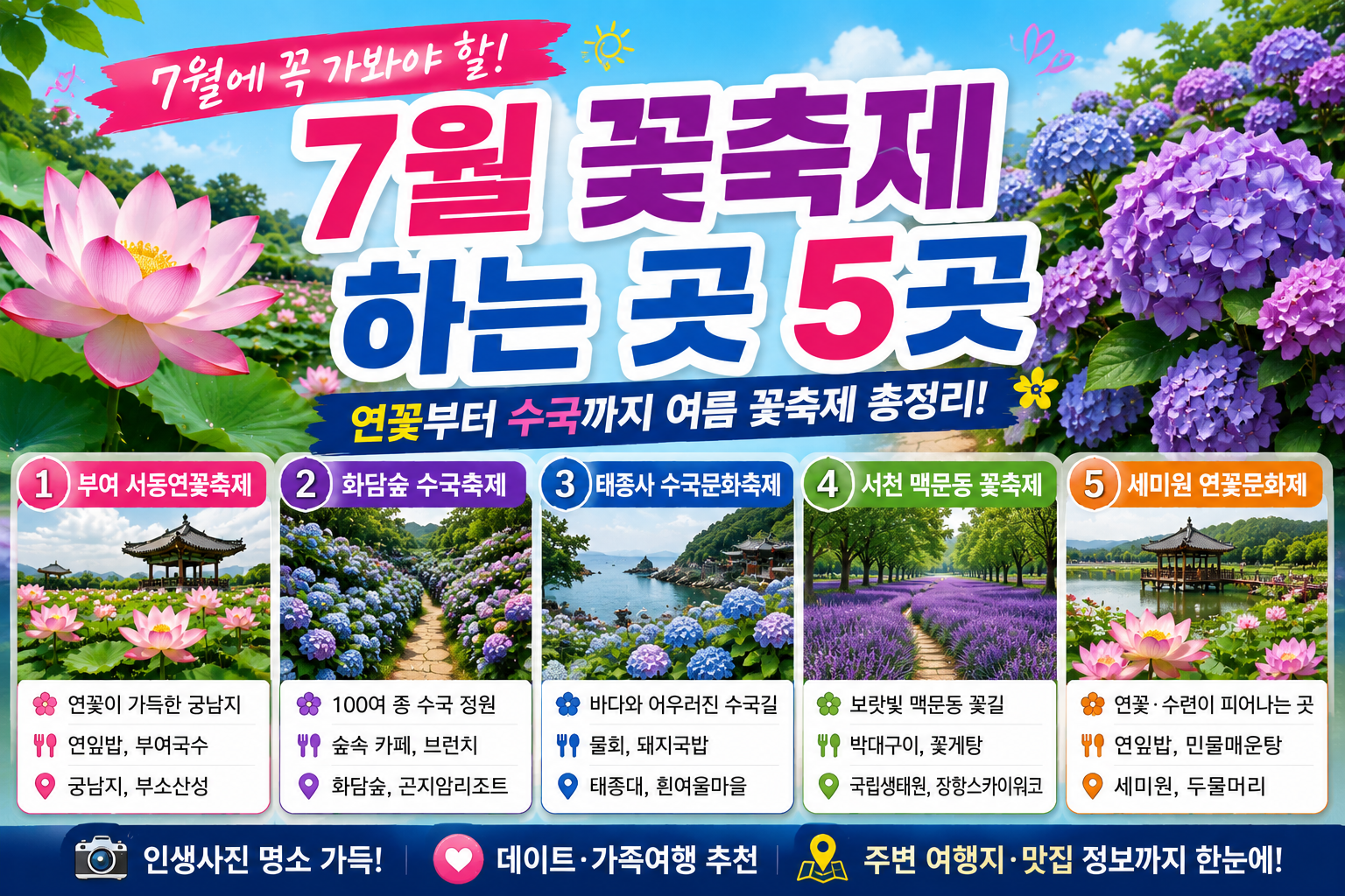 7월 꽃축제 하는 곳 추천! 여름 꽃축제 베스트 5