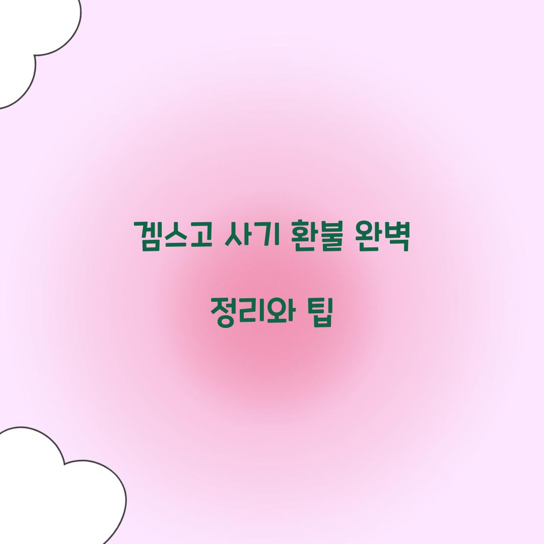 겜스고 사기 환불