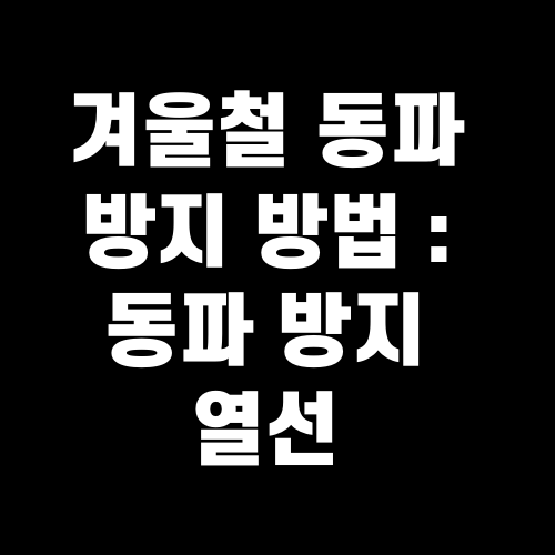 겨울철 동파 방지 방법 : 동파 방지 열선