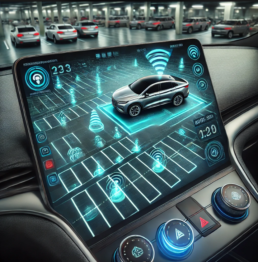 자동차가 주차 자리를 찾는 모습