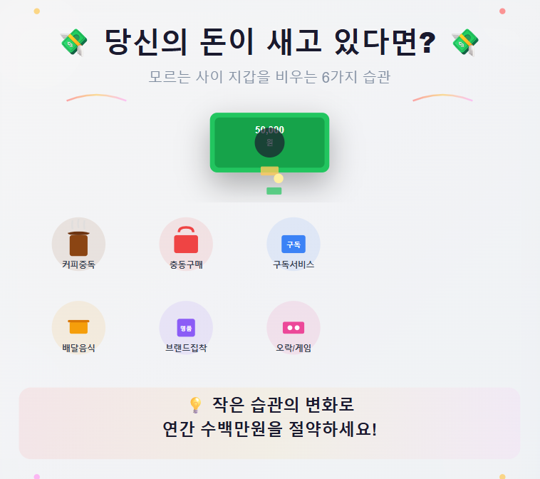 돈이 새는 습관, 모르면 평생 가난하다