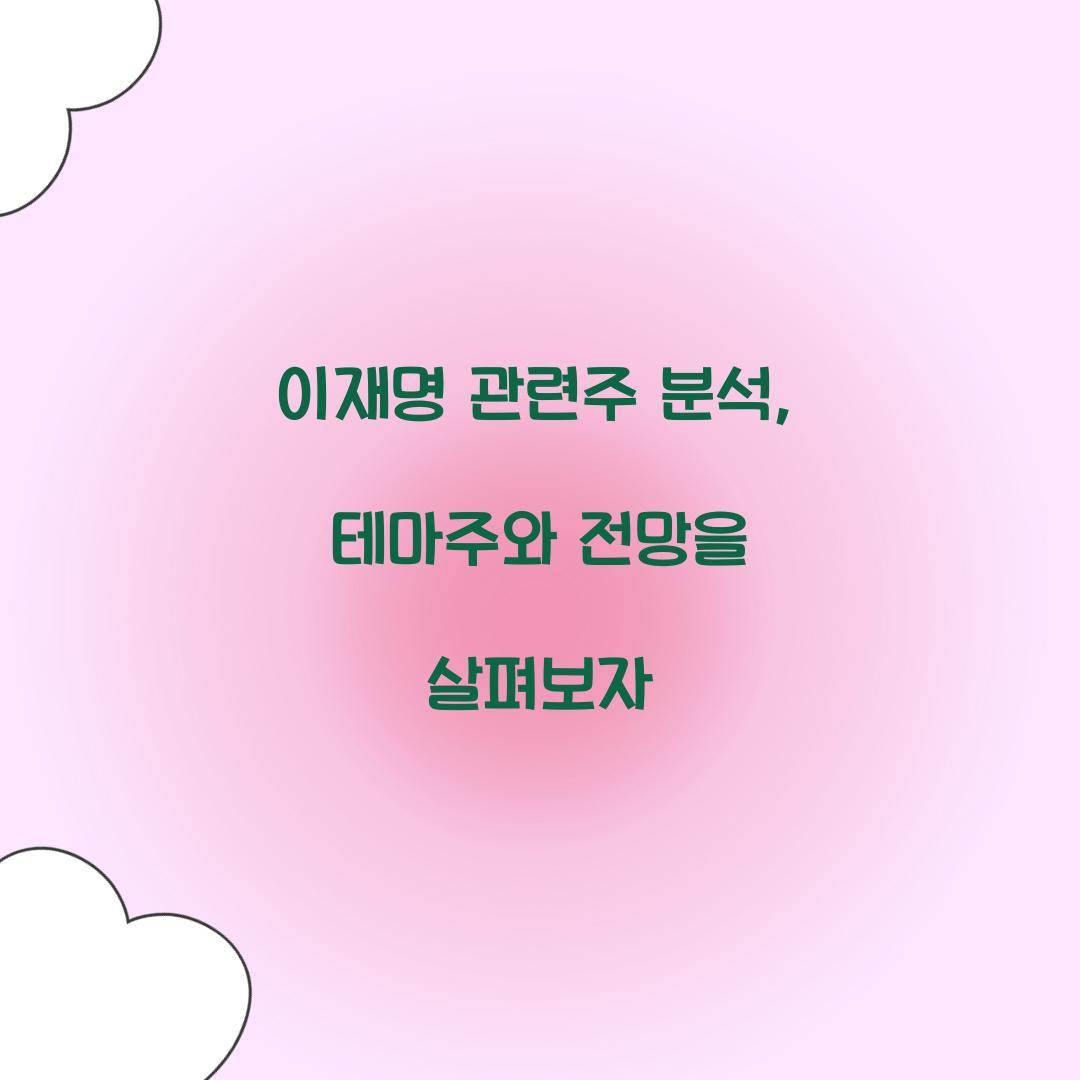 이재명 관련주 분석