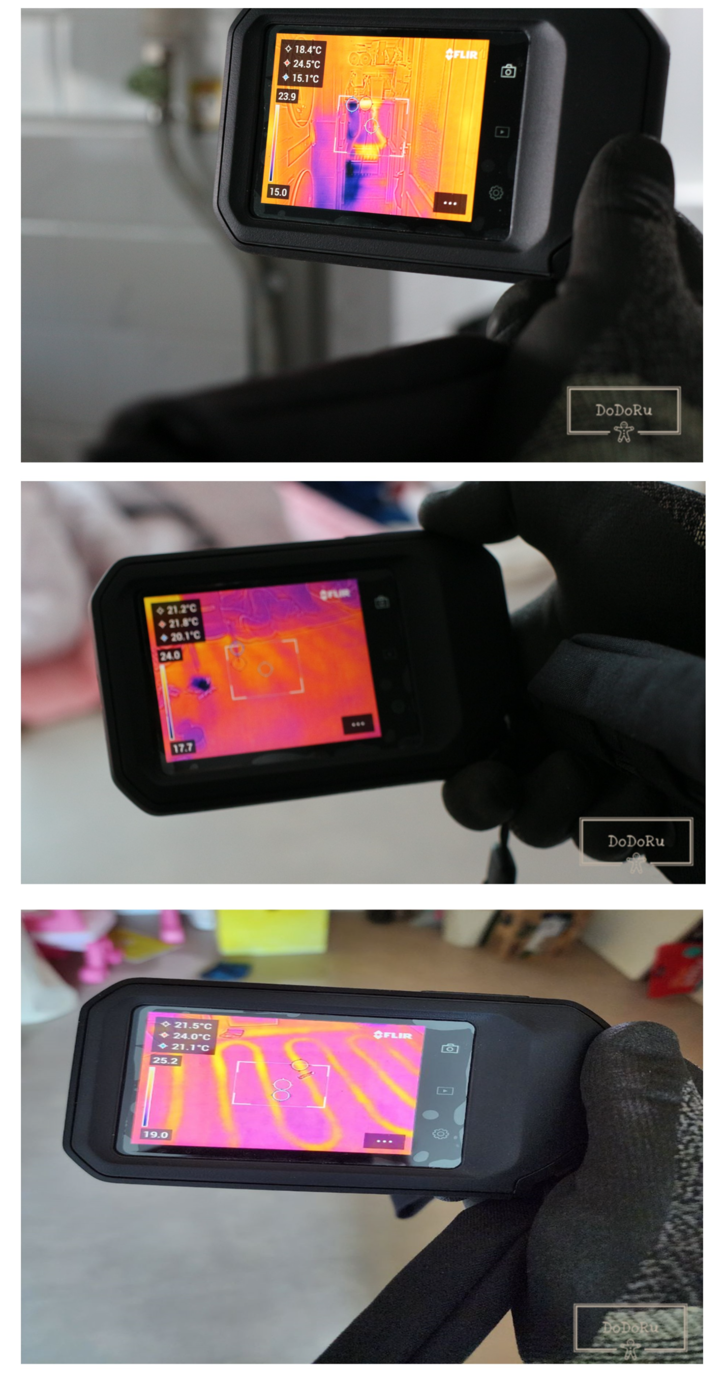 열화상카메라로 보일러배관 확인하는 사진