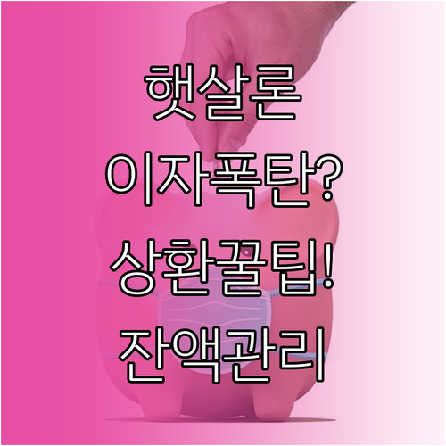 햇살론 대출 잔액별 이자 변화와 효율..