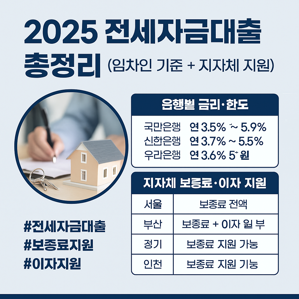 2025 전세자금대출 총정리 (임차인 기준 + 지자체 지원)