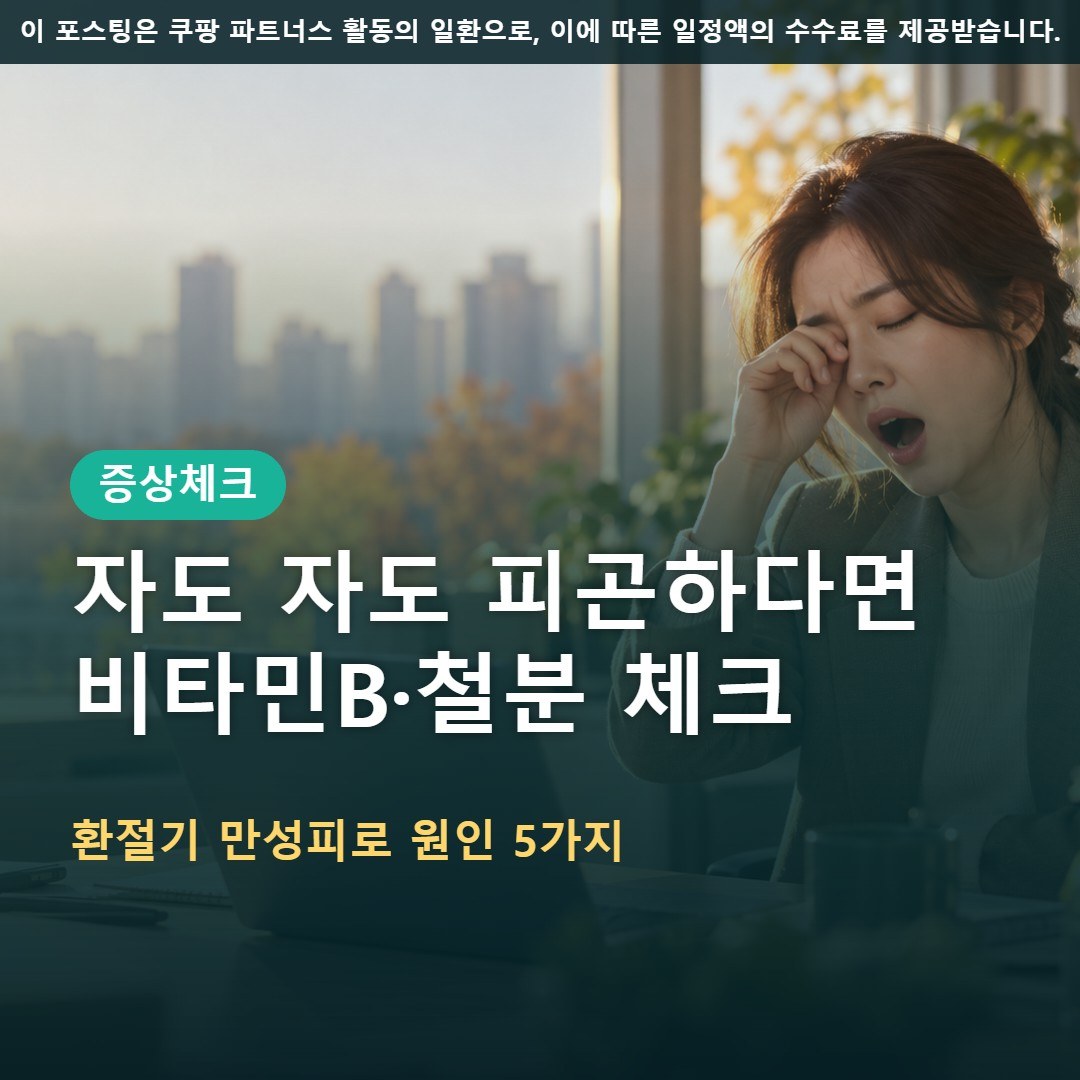 환절기 만성피로 원인 5가지, 비타민B와 철분 부족부터 체크하세요