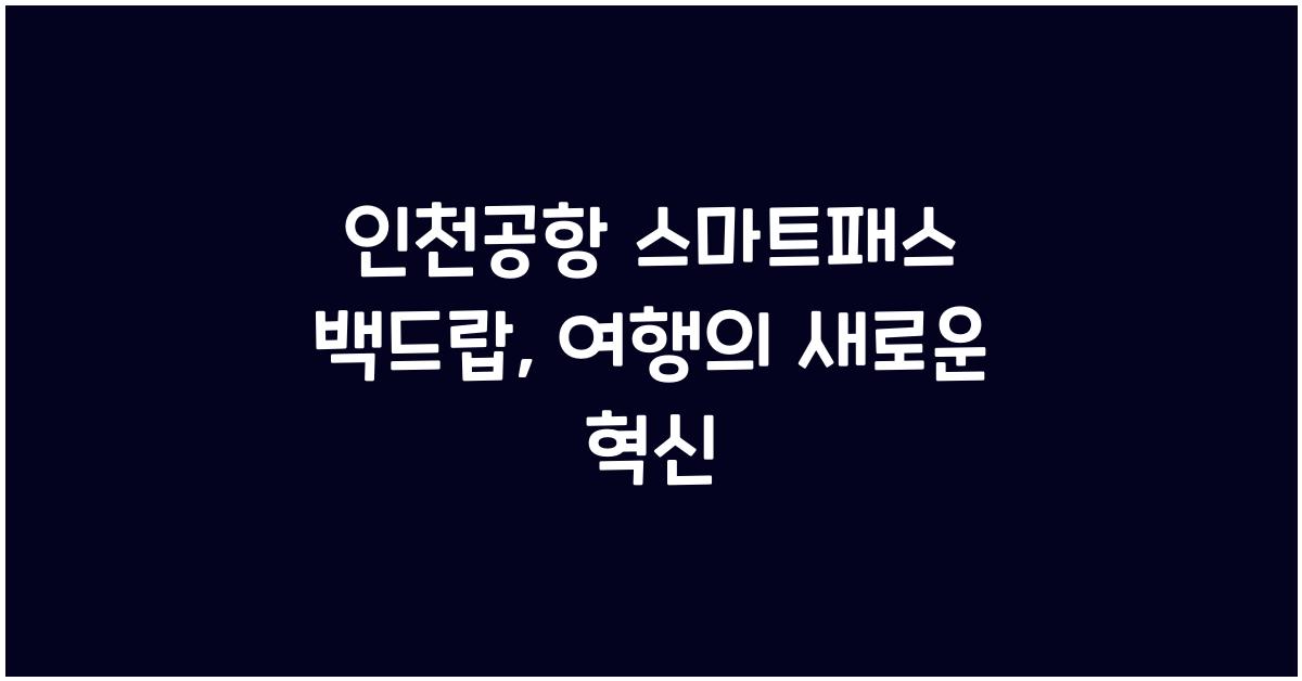 인천공항 스마트패스 백드랍