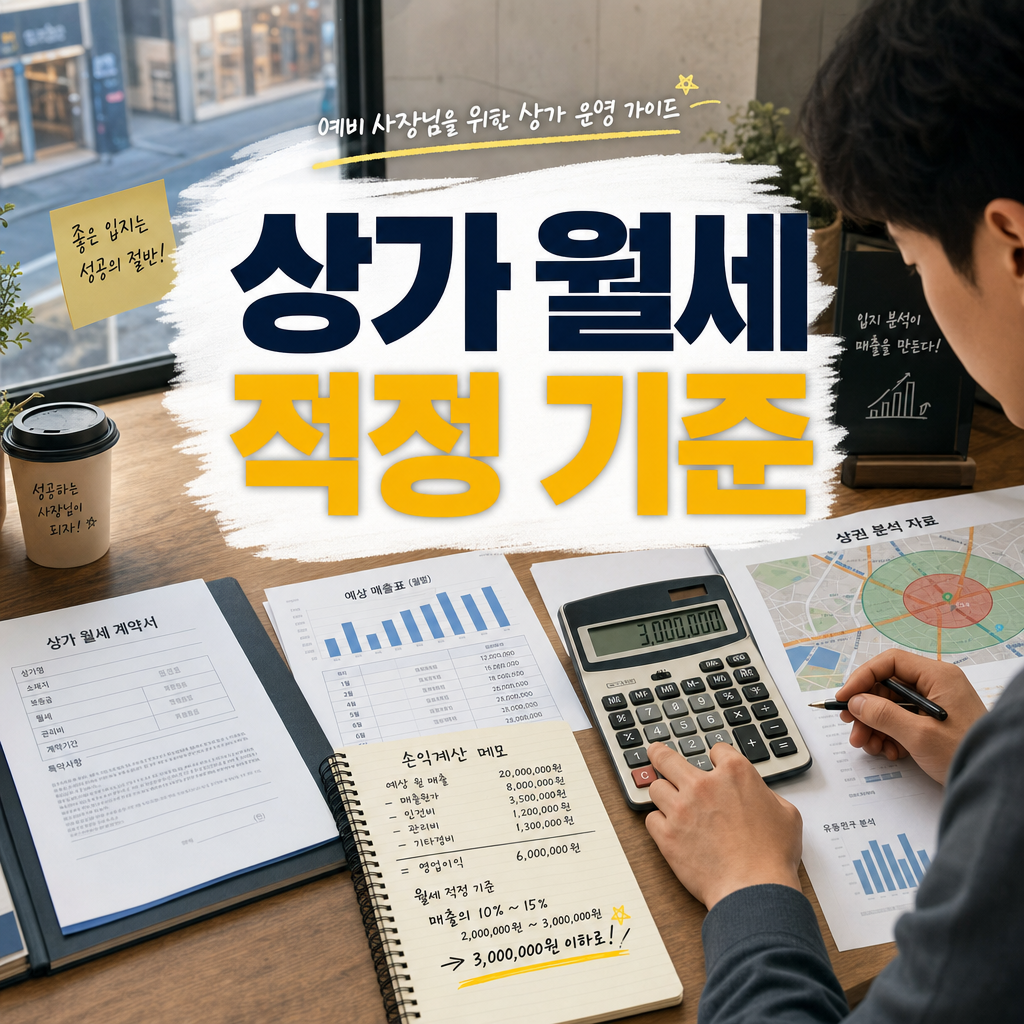 상가 월세 적정 기준과 가게 오픈 전 예상 매출로 임대료를 감당할 수 있는지 계산하는 방법 정리 이미지