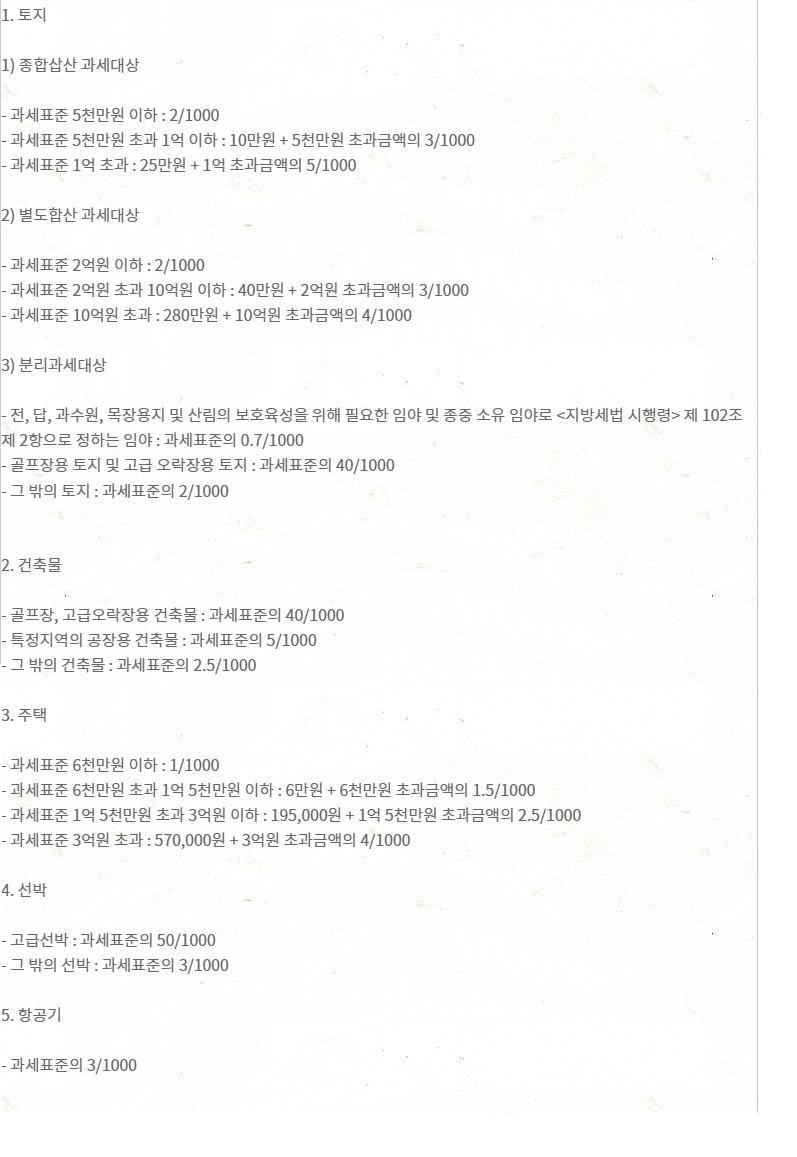 재산세 상세 세율