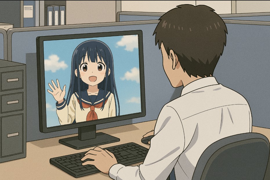 직장인들이 즐겨보는 일본 애니 관련 그림