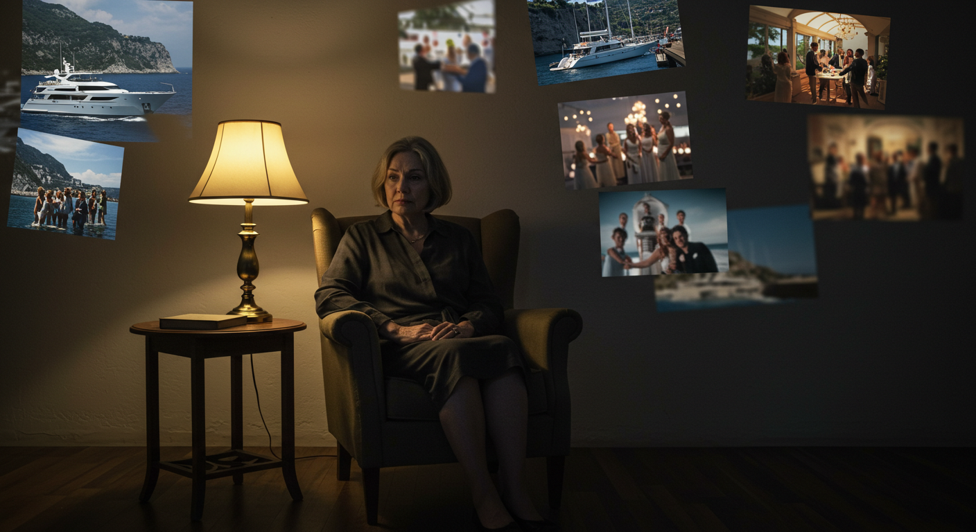 혼자 앉아있는 중년여성