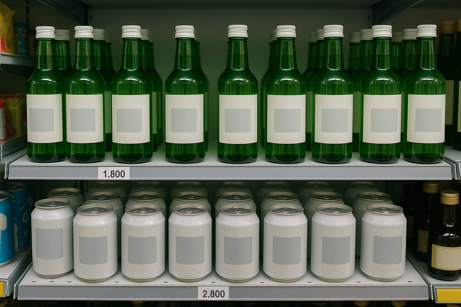 편의점 소주 진열