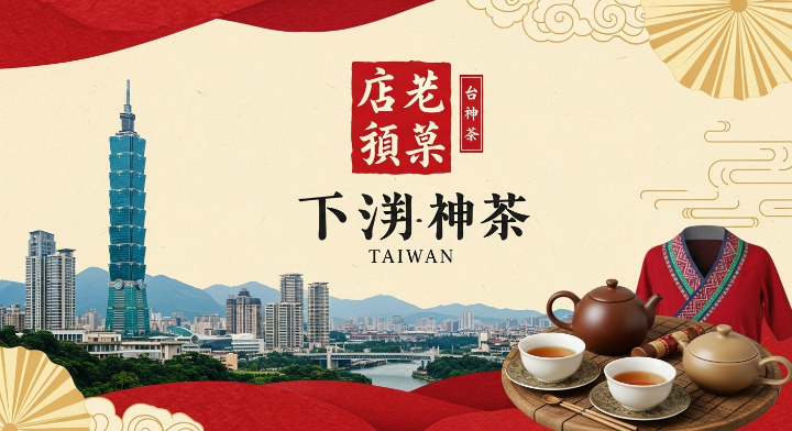 주빈국인 대만의 독특한 문화를 알린다는 의미에서 그림의 왼쪽에는 101타워가 오른쪽에는 대만의 전통의상과 찻잔이 있습니다.