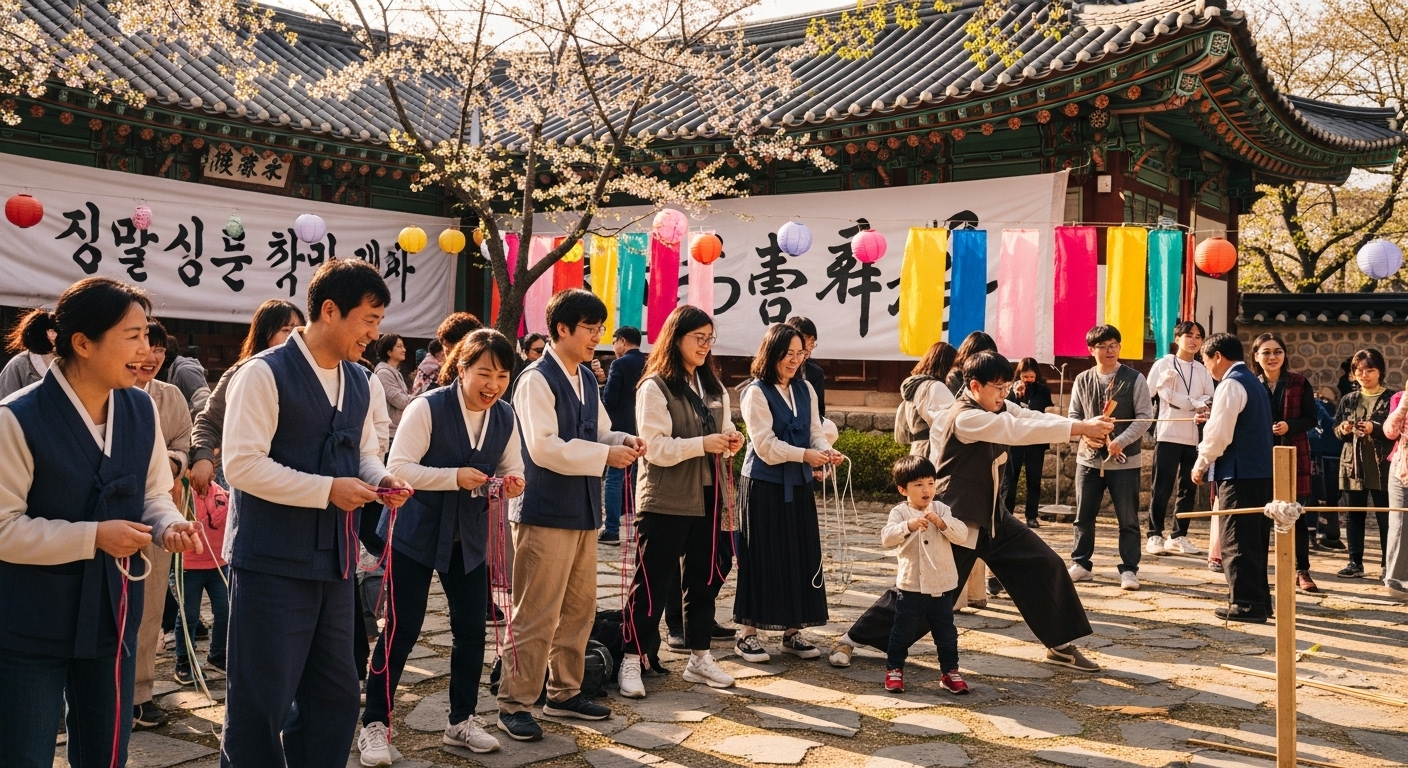 경북 전통주 축제에서 전통 공예 체험을 즐기는 사람들.