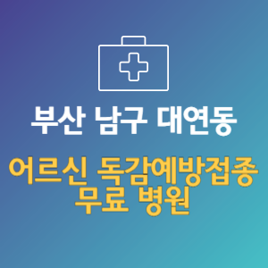 부산 남구 대연동 노인 독감예방접종 무료 병원 (인플루엔자 무료 접종 대상 날짜)