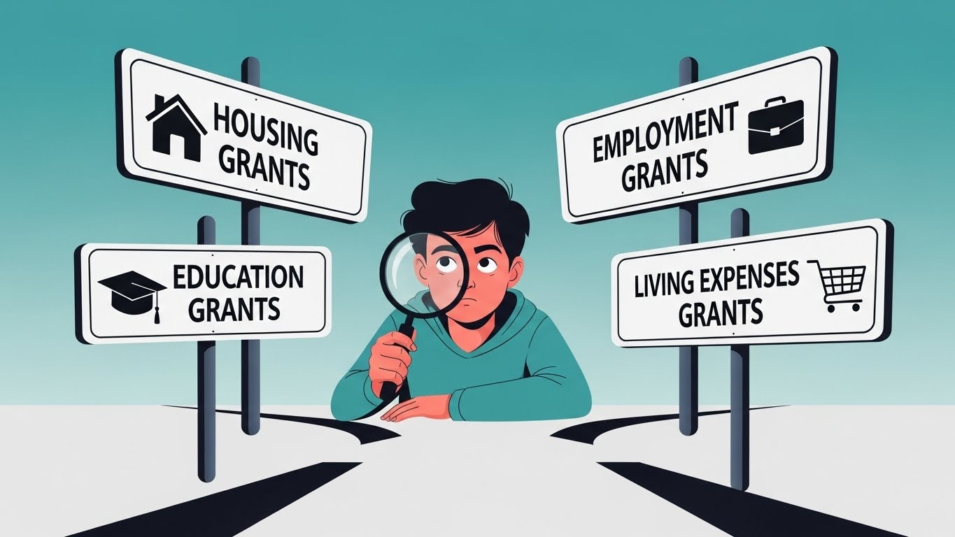 다양한 청년지원금 종류를 꼼꼼히 살펴보는 젊은이의 모습