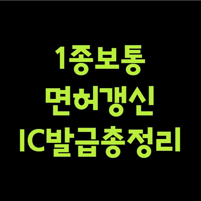 1종보통 면허갱신 IC 발급 총정리