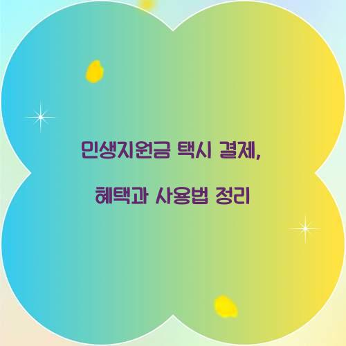 민생지원금 택시 결제