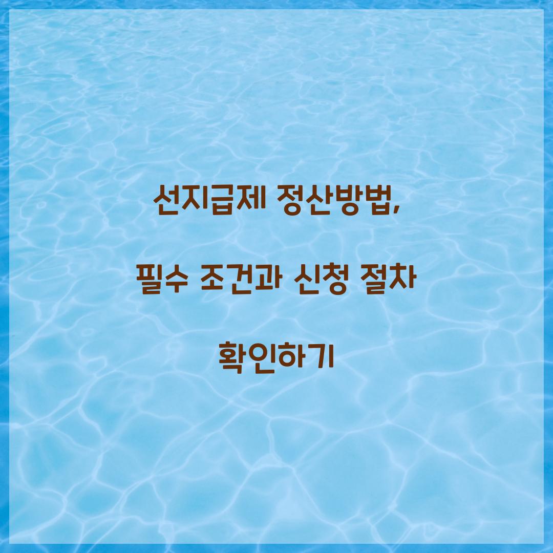 선지급제 정산방법