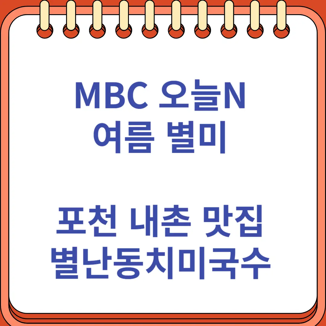 오늘N 여름 별미 포천 내촌 별난동치미국수
