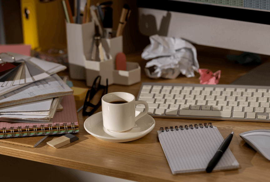 집중이 깨지고 몰입에 들어가지 못하는 어수선한 작업 공간