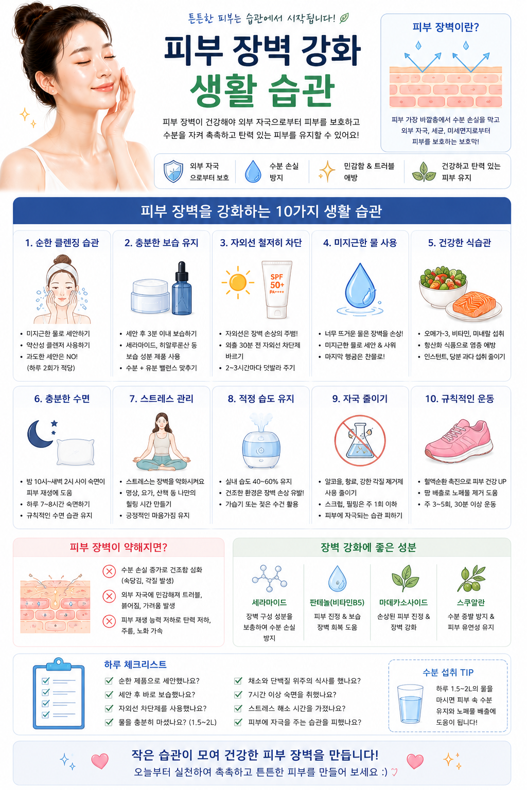 피부 장벽 강화 생활 습관 관련 사진