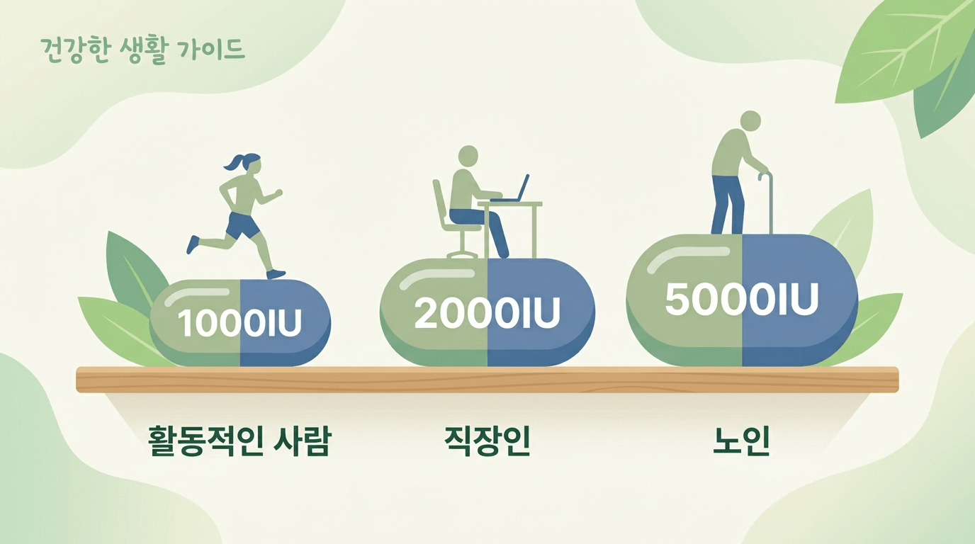 비타민D 1000IU 2000IU 5000IU 용량별 대상과 목적 비교