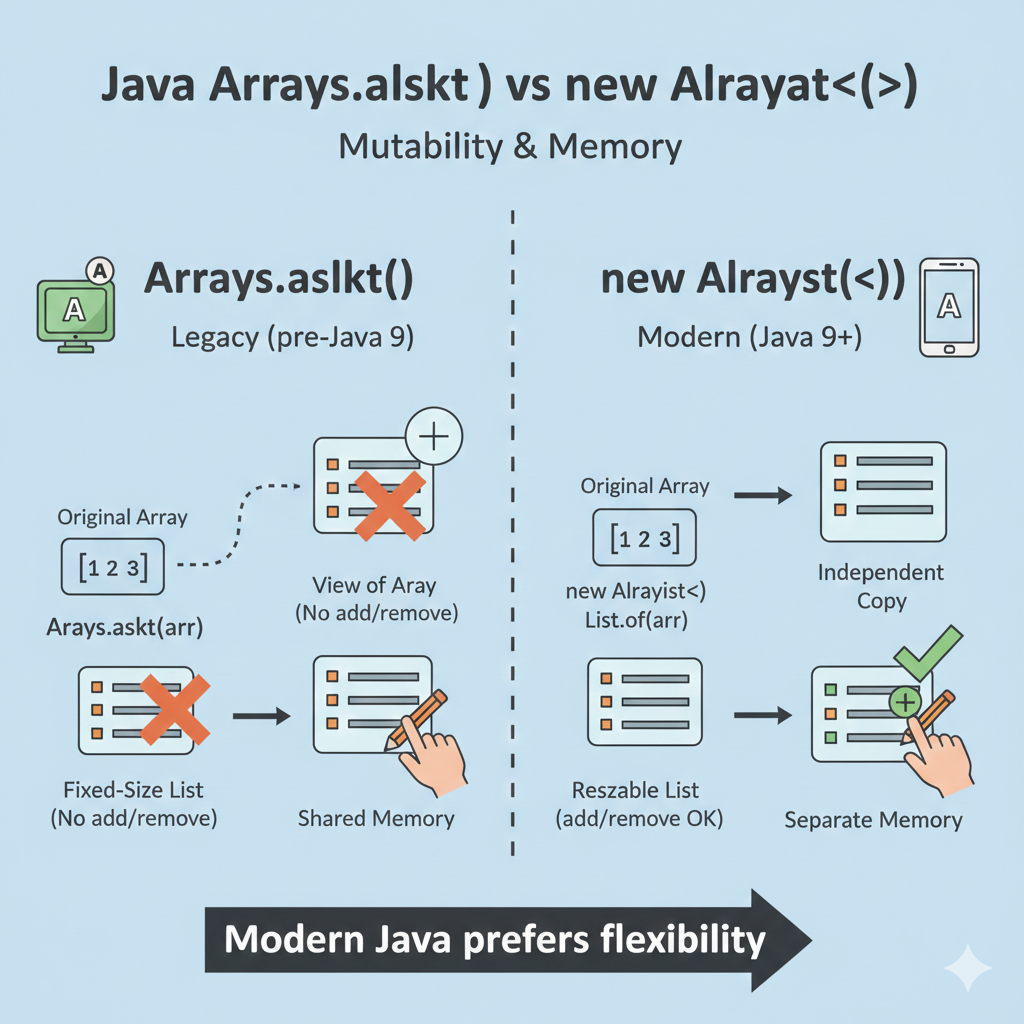 Arrays.asList() vs new ArrayList()