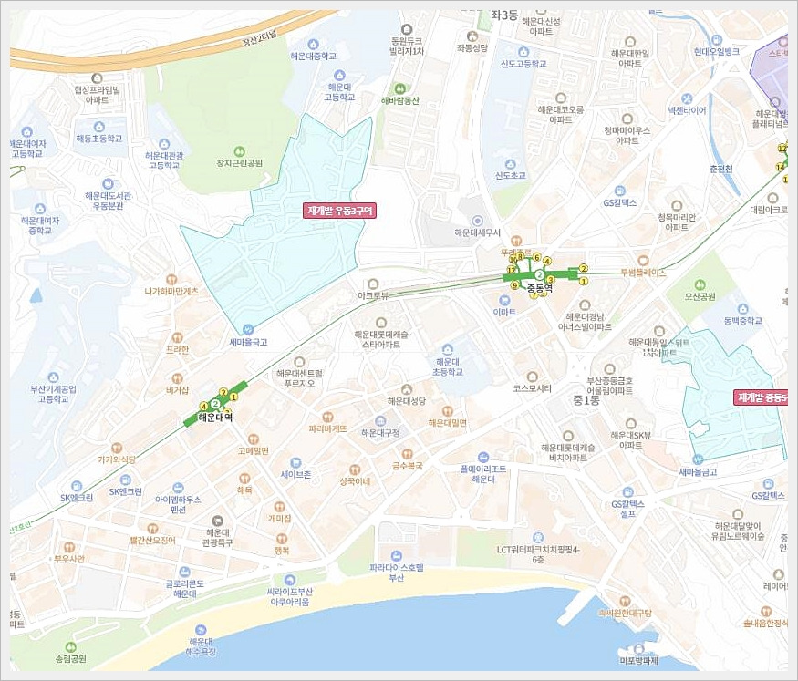 우3구역 입지를 알수 있는 지도