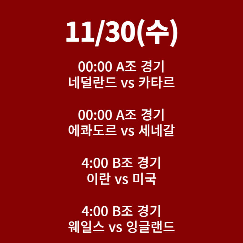 카타르 월드컵 일정