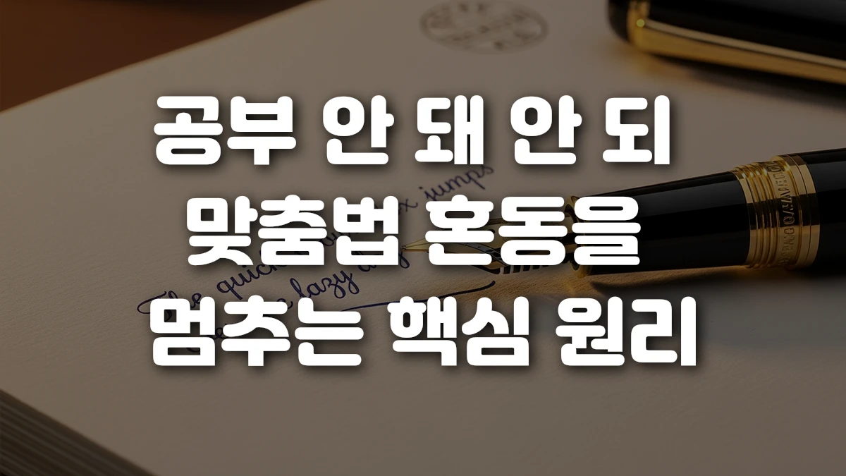 공부 안 돼 안 되 맞춤법 혼동을 멈추는 핵심 원리