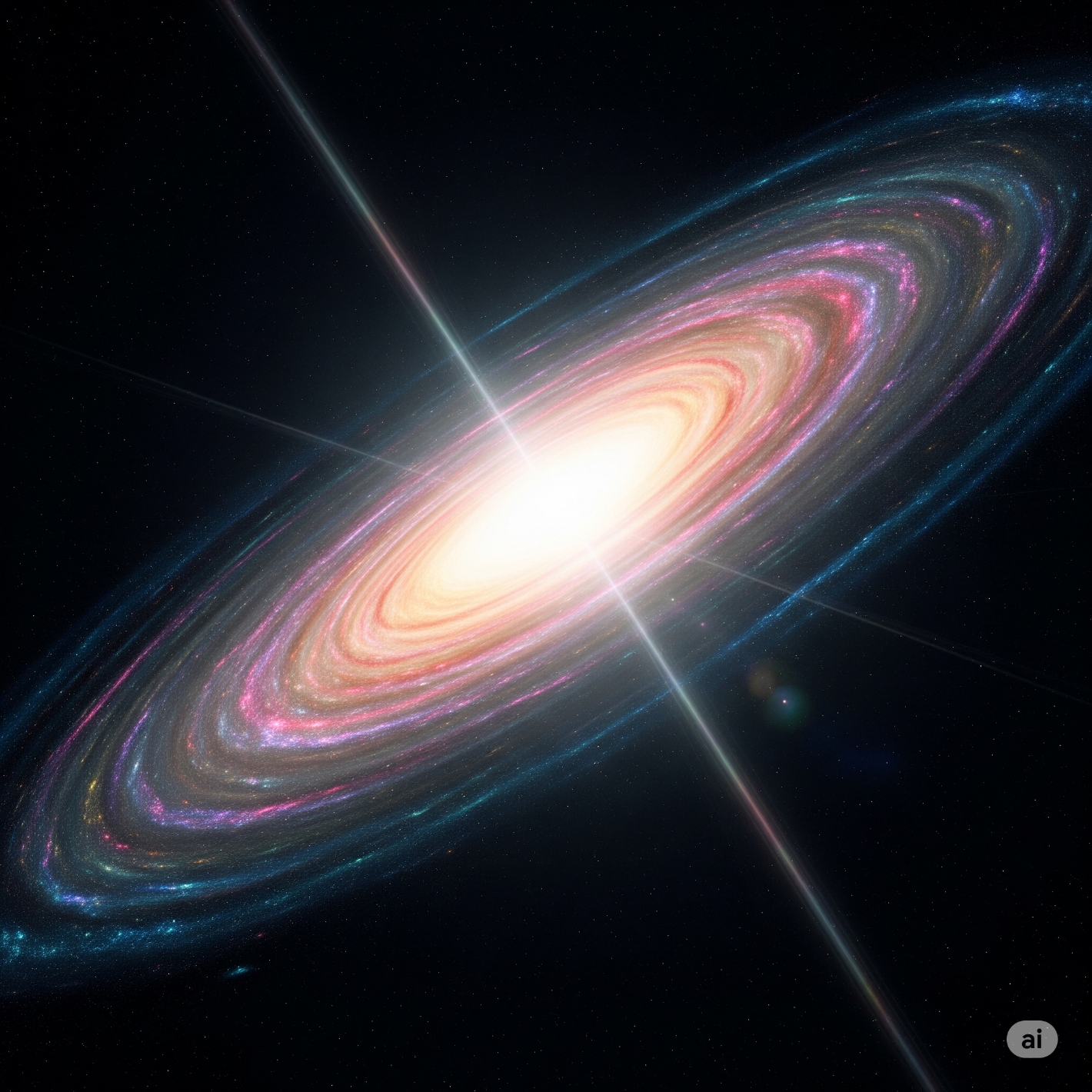 궤도를 도는 가스 강착 디스크로 둘러싸인 퀘이사 사진