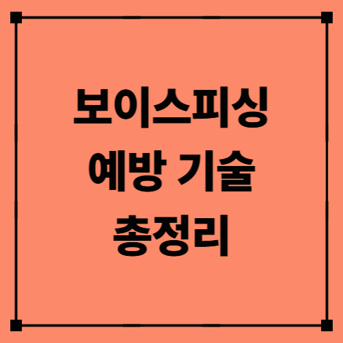 보이스피싱 예방 기술 총정리