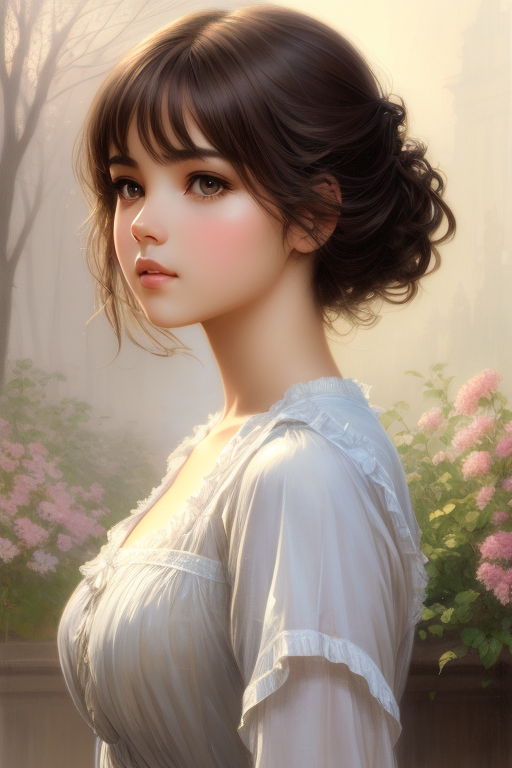 Playground AI로 생성한 그림(3) - 다소곳한 소녀