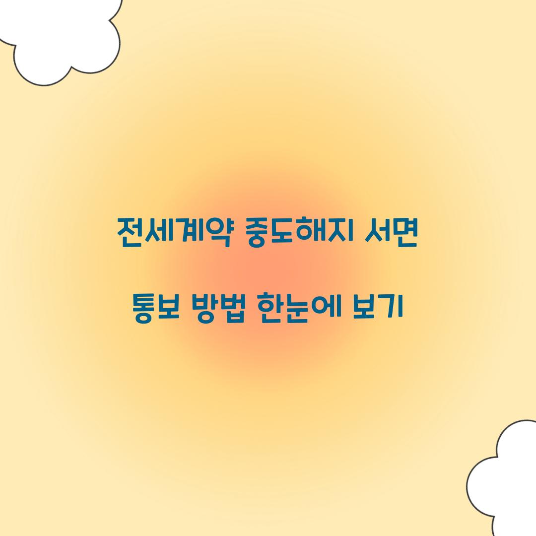 전세계약 중도해지 서면 통보 방법 한눈에 보기