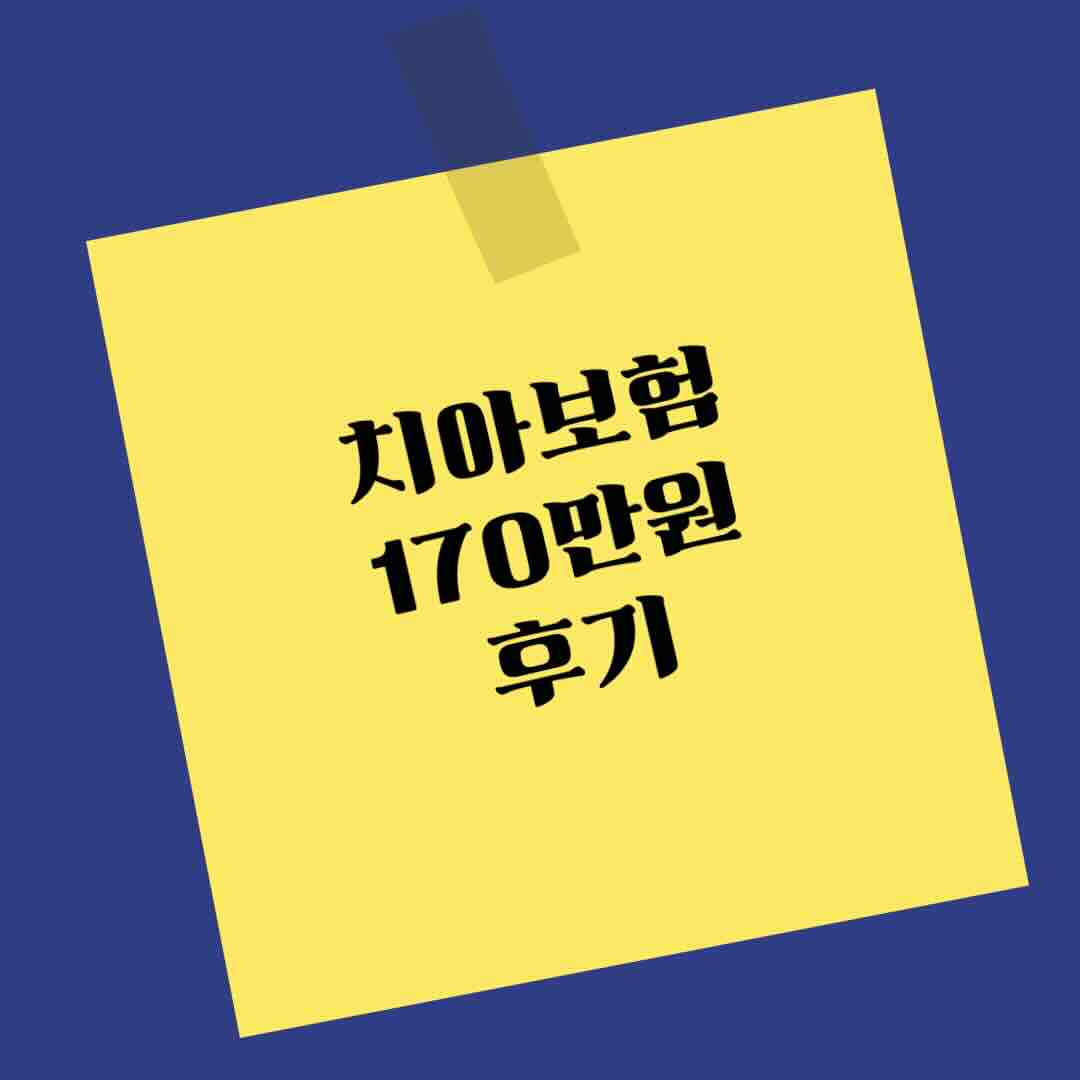 치아보험 170만원 후기