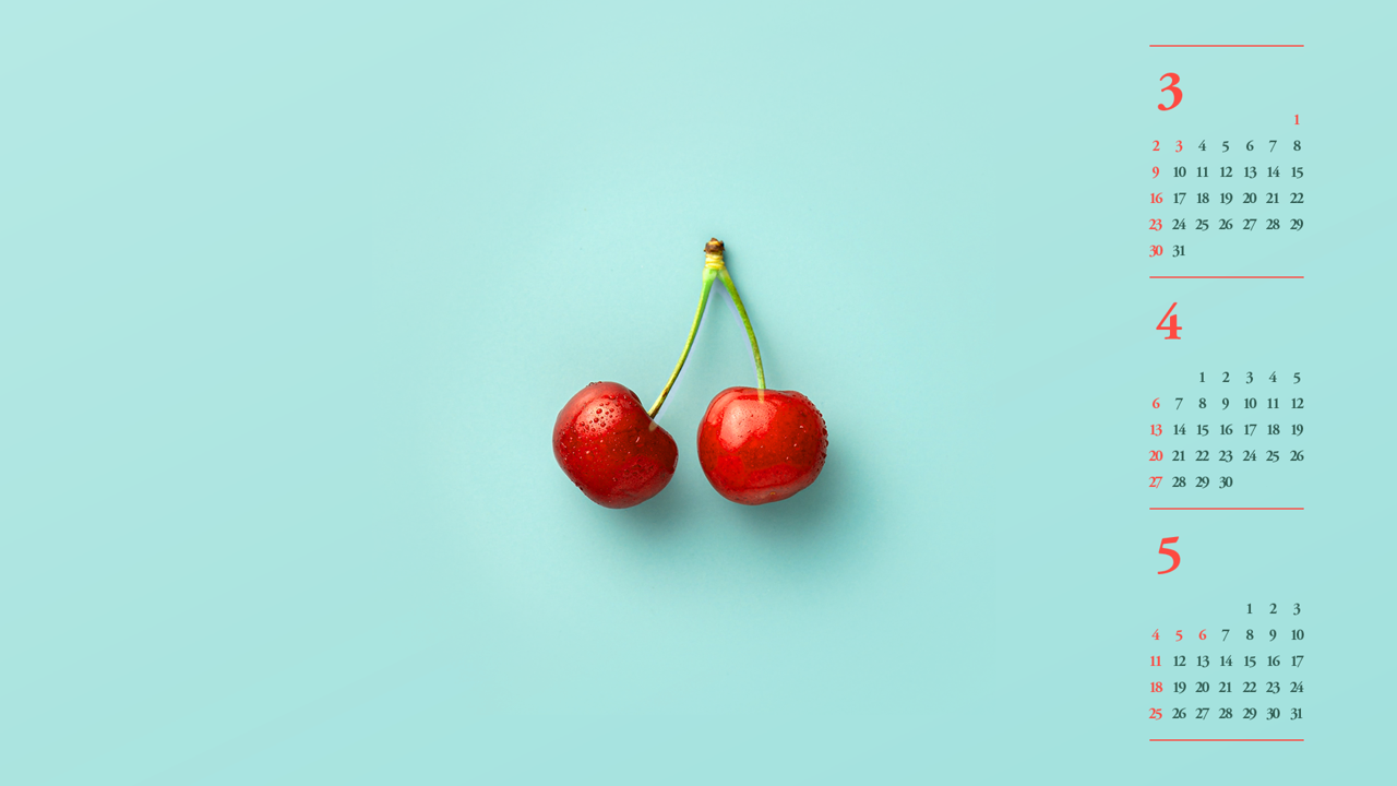 10 체리 B - 2025년4월 노트북배경화면