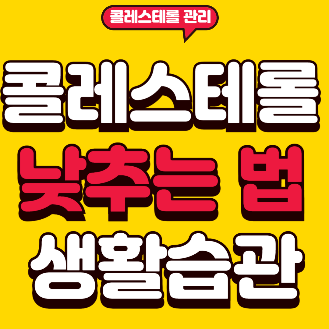 콜레스테롤낮추는법