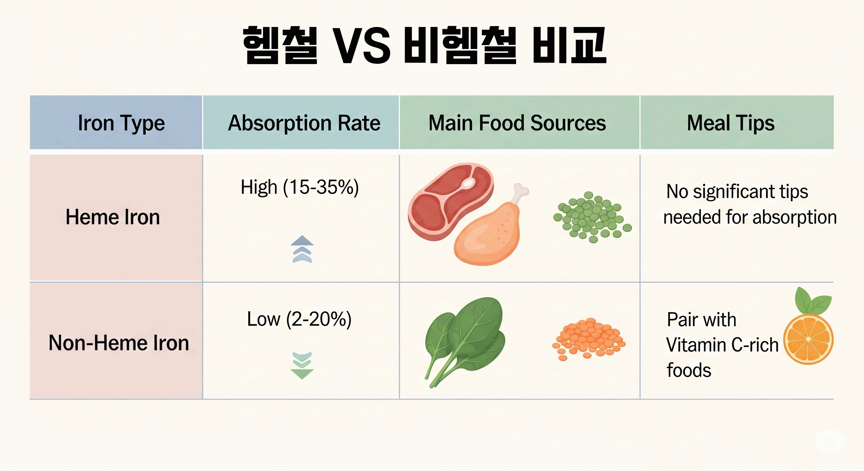 식물성 철분, 제대로 흡수하려면?