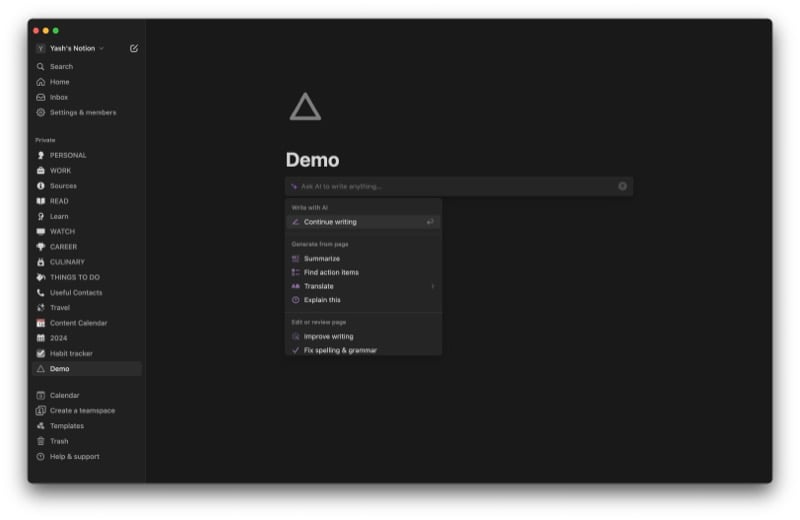 노션 인공지능 기능
